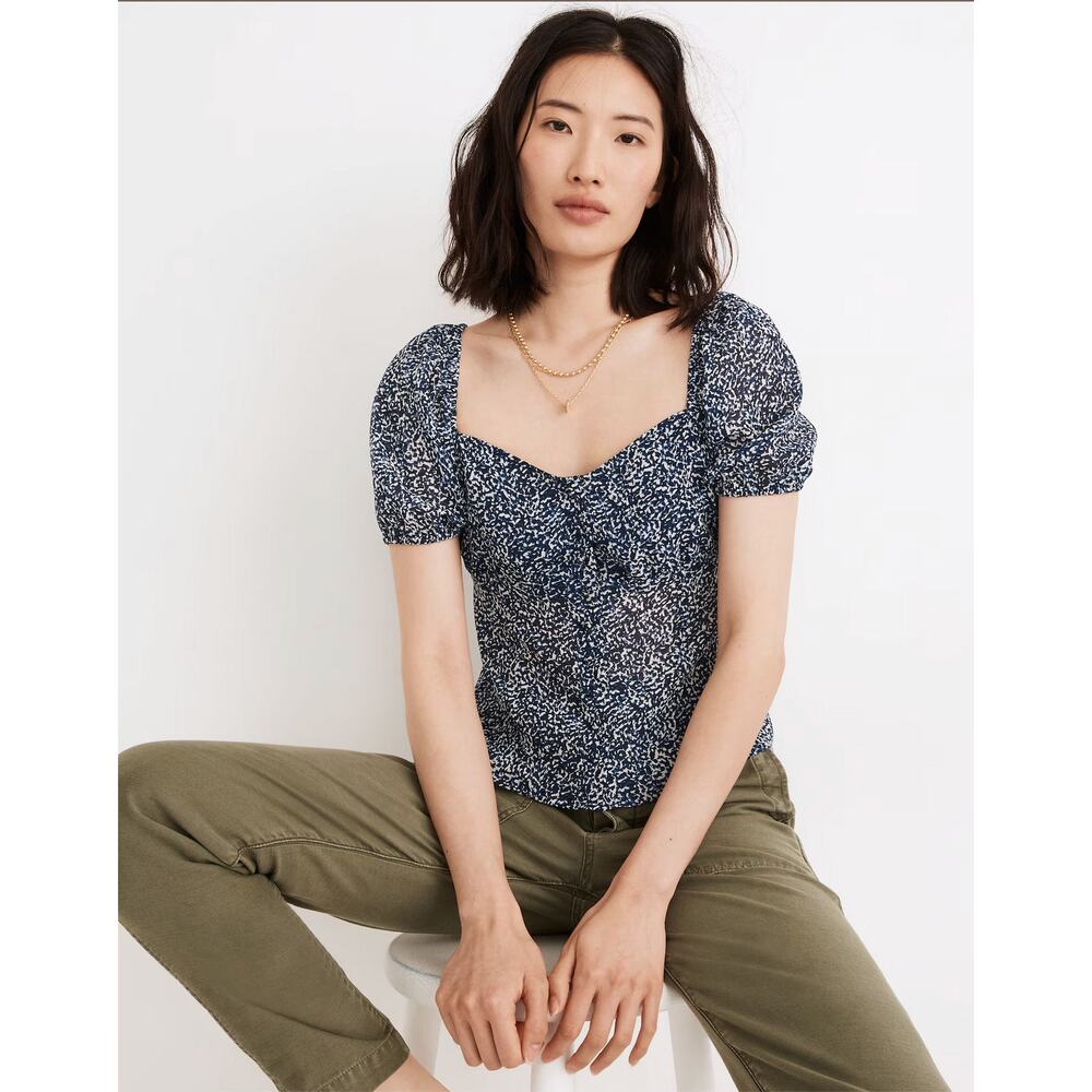 Madewell Sweetheart Top- Bengali Blockprint Indigo - 4